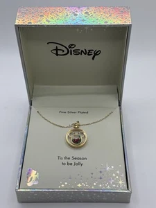 NUEVO Collar Disney Mickey Mouse Navidad Para Mujer Plateado Fino LA Rocks - Imagen 1 de 6