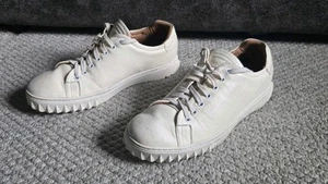 Zapatilla deportiva Salvatore Ferragamo Cube Eco piel de ciervo envejecida marfil para hombre 8 M - Imagen 1 de 9