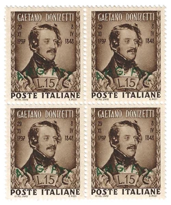 1948 Trieste A (AMG-FTT) - Quartina 15 l. Donizetti MNH** - Picture 1 of 1