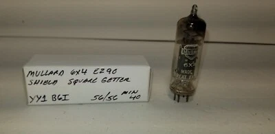 Tubo rectificador amplificador de audio Mullard Shield 6X4 EZ90 yy1 Square Getter 1956 #1 Foto 1 de 3