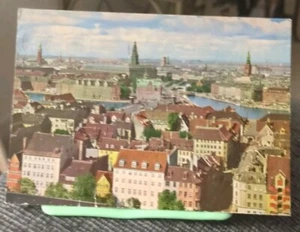 Vista aérea sobre Copenhague Dinamarca - Postal - con sello de Dinamarca 1973 matasellos - Imagen 1 de 2