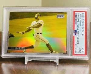 Juan Soto 2021 Topps Stadium Club Chrome Gold Minted Refractor SSP PSA 9 - Picture 1 of 3