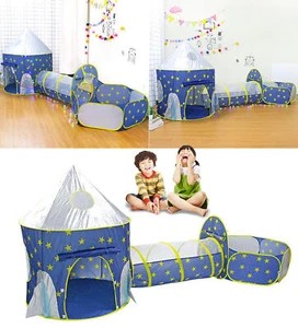 Tienda de campaña para niños 3 en 1 arrastre túnel emergente casa de juegos foso de pelota interior exterior juguete - Imagen 1 de 10