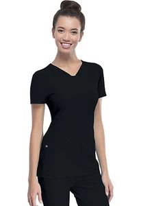 Blusa Médica Negra HeartSoul en Forma de Cuello en V 20710 BCKH - Imagen 1 de 5