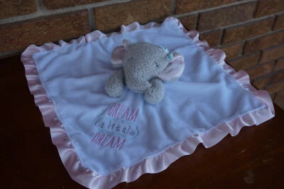 Manta SEGURIDAD BABY STARTERS Blanco Gris Rosa Elefante Lovey Dream a Little Toy Foto 1 de 4