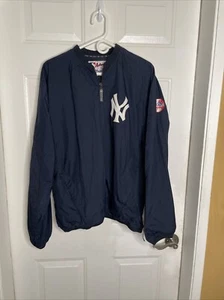New York Yankees  Majestic Sz L Warm Up 1/4 Zip Jacket MLB Authentic Collection - Picture 1 of 24