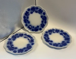 Vintage - Set of 3 - Vinranka, Gefle - Flow Blue, Leaves & Grapes  Plate  7 5/8” - Picture 1 of 9