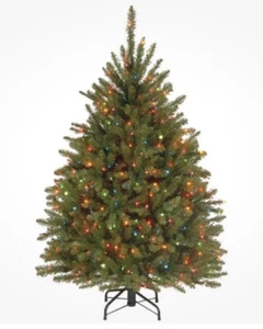 National Tree Artificial Christmas Tree 4.5 ft. Multicolor Lights Traditional - Picture 1 of 3