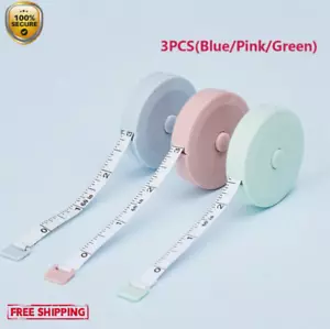 3pcs Retractable 60" Dual-Sided Tape Measures – Body & Craft Measurements - NEW - Picture 1 of 4