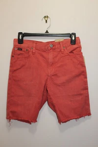 POLO RALPH LAUREN BOYS THE SULLIVAN SLIM SHORTS DENIM RAW HEM FINN RED SIZE 14 - Picture 1 of 6