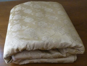 3 yd+ Vtg Gold on Gold Damask Floral Fabric 1950s - Picture 1 of 9