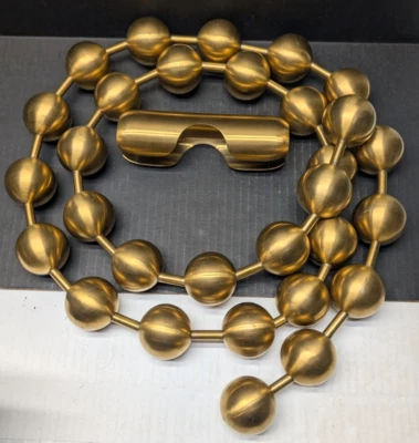 Unique Brass Oversized Ball Chain Store Display 2" Balls 7.5 Feet long 7" Clasp - Image 1 of 4