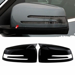 Glossy Black Wing Mirror Cover Caps for Mercedes Benz W204 W176 W212 CLA250 C63 - Bild 1 von 8