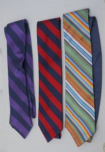 3 VINTAGE TOMMY HILFIGER SILK NECKTIES,  DIAGONAL STRIPE PATTERNS, MULTICOLOR - Picture 1 of 17