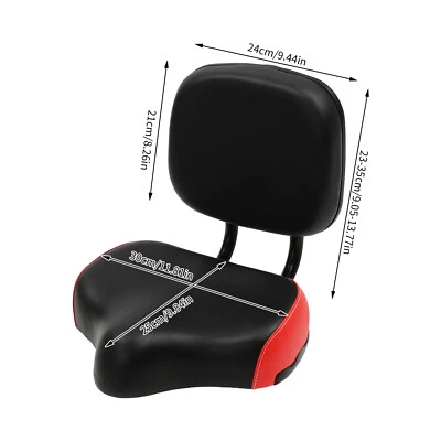 Almohadilla de asiento de cuero Wide Comfort para triciclo bicicleta sillín con respaldo negra Foto 1 de 4