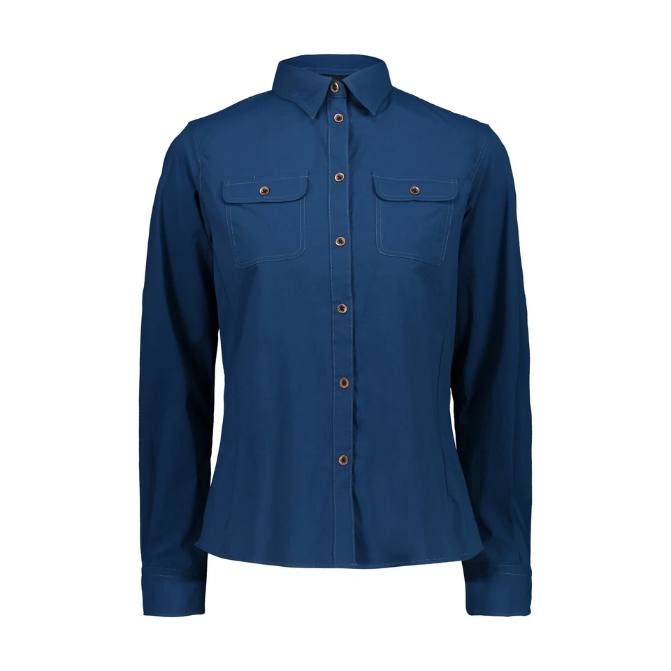 CMP Blouse en plein Air Femme Chemise Bleu Foncé Respirant Élastique Filtre UV - Photo 1/1