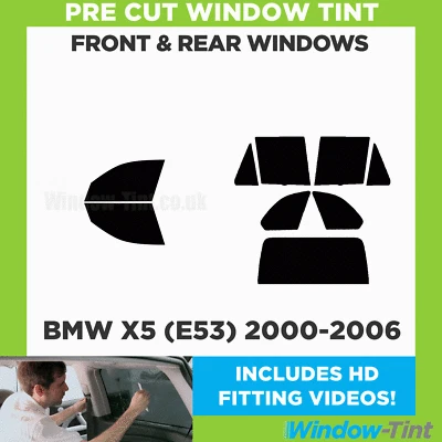 For BMW X5 (E53) 2000-06 Full Pre Cut Window Tint Kit Front & Rear Tinting Film - Image 1 of 4