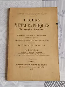 Leçons métagraphiques - Sténographie supérieure ( A. Navarre ) - Picture 1 of 4