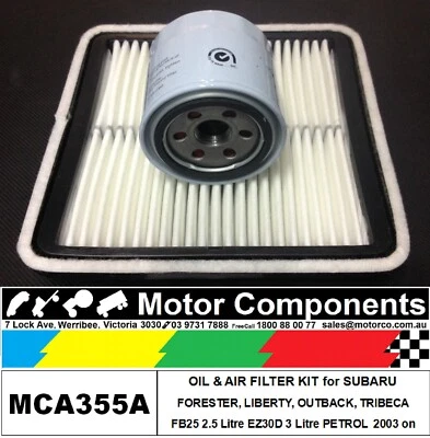 FILTER KIT Oil Air for SUBARU OUTBACK LIBERTY GEN5 EZ36D 3.6 Litre 9/2009>1/2015 - image 1 of 2