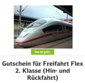 DB Bahn Freifahrt Flex 2. Klasse Gutschein (Hin- und Rückfahrt) bis Mai 2026 - Bild 1 von 1