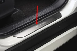 TOYOTA CHR 2018 GENUINE STAINLESS STEEL SCUFF PLATE SET OF4 INSTALL 3M - Picture 1 of 2