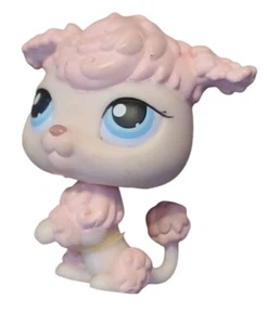 {Littlest Pet Shop} LPS #48 Pink Poodle Dog Blue Eyes Kids Toy Figure - Picture 1 of 3