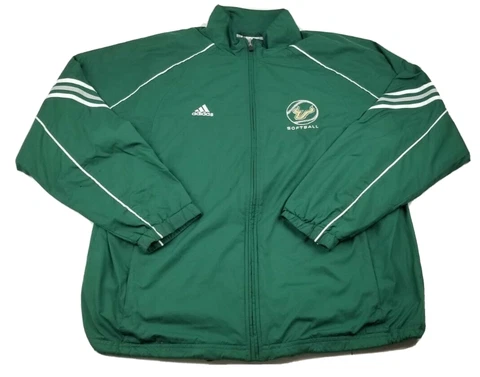 South Florida USF Bulls Softball Adidas Green Windbreaker Jacket Size Medium Cover