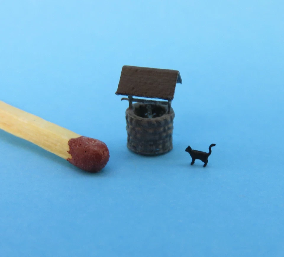 K.A. ( 1:220 ) Katze am Brunnen von Klingenhöfer Miniaturen ( Spur Z ) TK04.