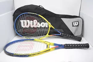 2 raquetas de tenis Wilson Tour 110 titanio 4 1/2 w bolsa de equipo - Imagen 1 de 11