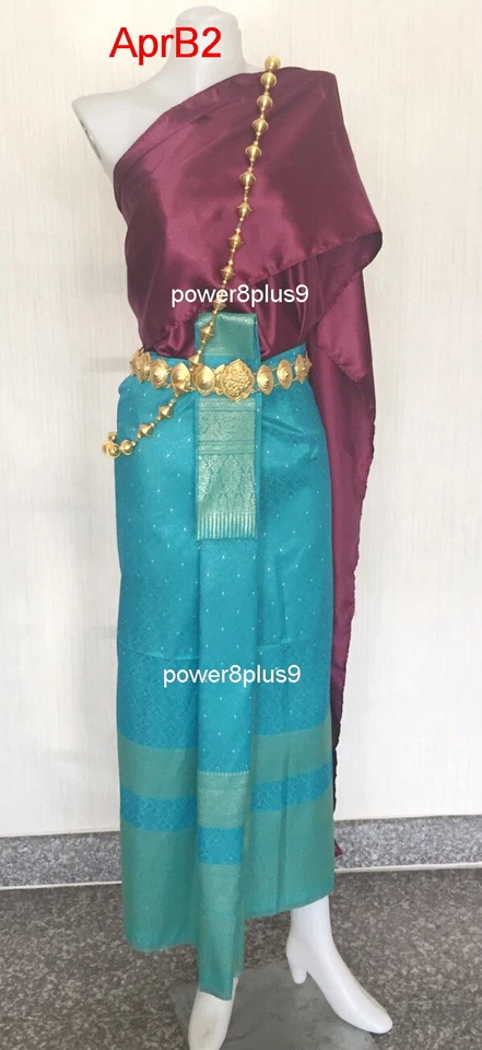 Vestido Nacional Tailandés Sinh Mujeres Falda Envolvente Top Faja Noche Aniversario Esposa Regalo Foto 1 de 4