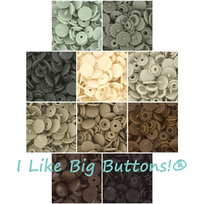 250 Sets KAM Snaps: EARTH TONES Size 20 T5 Plastic Snap Buttons No Sew Sewing - Image 1 of 4