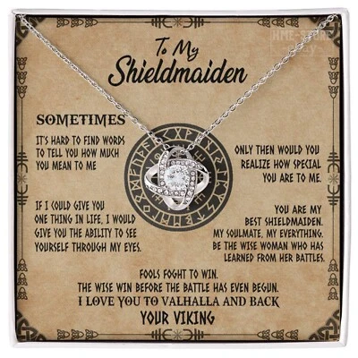 Collar To My Shield-Doncella Para Esposa Vikinga Nudo Colgante Joyería Regalos Para Ella Foto 1 de 4