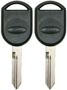 2 NEW FORD OEM 80 BIT CHIPPED UNCUT TRANSPONDER IGNITION/DOORS KEY - OVAL LOGO - Picture 1 of 1