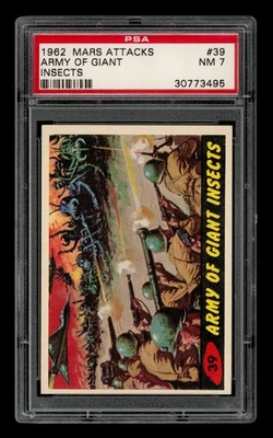 1962 Mars Attacks Set-Break # 39 Army Of Giant Insects PSA 7 NM - Image 1 of 3