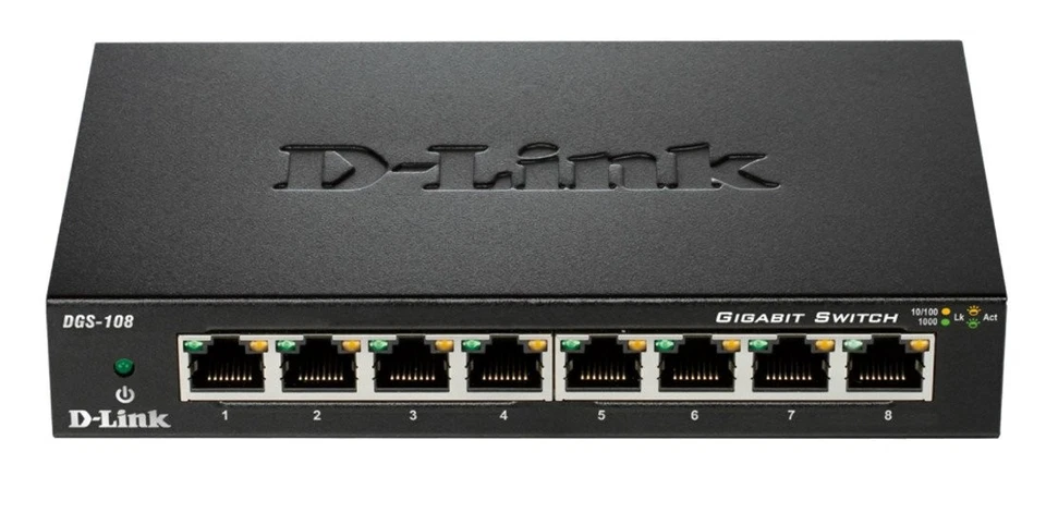 D-Link DGS-108 - Interruptor negro Foto 1 de 3
