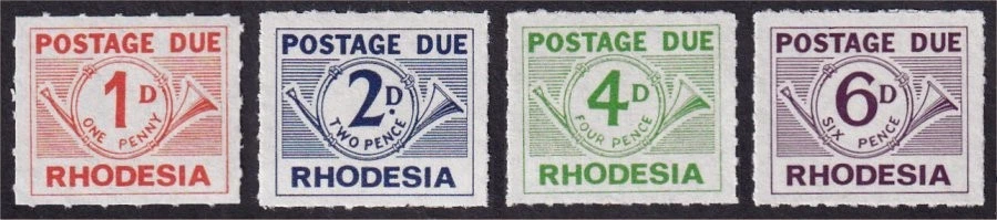 Родезия, 1965 почтовые марки. SG D1-4 превосходный не смонтированный как новый без наклеек и следов - Изображение 1 из 1