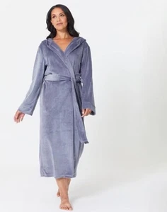 By You Vestaglia lunga in velluto con cappuccio/grigio/prezzo consigliato £59,99 - Foto 1 di 6