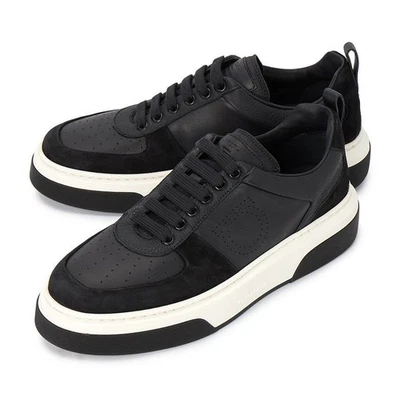 Salvatore Ferragamo Scratch 男式运动鞋 CASSINA LOW NERO 0760590 97406227 — 第 1/4 张图片