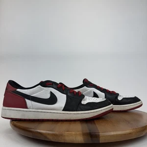 Hombres Nike Jordan 1 Retro Bajo OG Puntera Negra Cuero Zapatos Tenis Talla 14 M Usado en Excelente Condición - Imagen 1 de 8