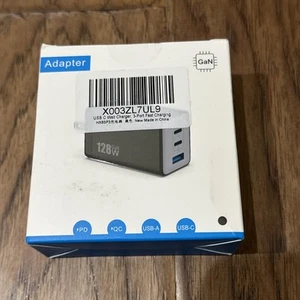 128W USB C Wall Charger,GaN III 3-Port Fast Charging Station FREE SHIPPING - Zdjęcie 1 z 8