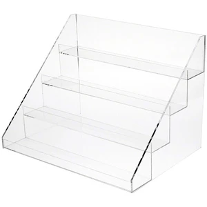 Plymor Acrylic Flanged Display Stairs, 13" H x 18" W x 13" D - Picture 1 of 1