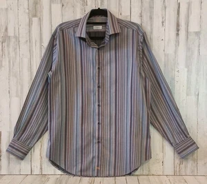 Camicia THOMAS DEAN TD uomo L Pima cotone polsino ribaltabile a righe manica lunga - Foto 1 di 11