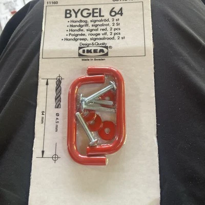 BYGEL 64 - IKEA - Griffe - 2 Stück - Möbelgriffe - rot - Neu - Bild 1 von 3