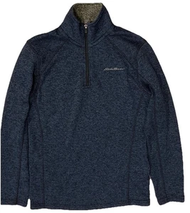 Pullover polar Eddie Bauer para hombre pequeño azul cuarto cremallera pulóver aire libre informal - Imagen 1 de 8