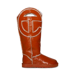 BOTAS UGG X TELFAR LOGO ALTAS PICANTES CALABAZA ARRUGADA TODO GÉNERO TALLA US M10/W11 - Imagen 1 de 4