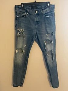 PacSun Stacked Skinny Slim Fit Destroyed Distressed Holes Jeans - Men's 32x30 - Picture 1 of 4