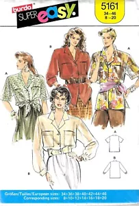 Burda 5161 Blouse Shirt Sewing Pattern Size 8 through 20 Uncut - Bild 1 von 2