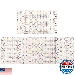 puwbnhj Kitchen Rugs and Mats Non Skid Washable Set of 2,Boho Moroccan Modern - Picture 1 of 5