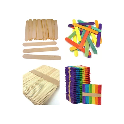 MAJOR BRUSHES Cepillos principales pequeños/jumbo de madera piruleta de hielo palitos lolly para niños artes y oficios