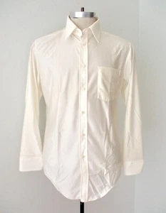 NOS Vtg 70s Cream Qiana 100% Nylon Knit Disco Pimp Dress Club Shirt Sq Buttons L - Picture 1 of 6